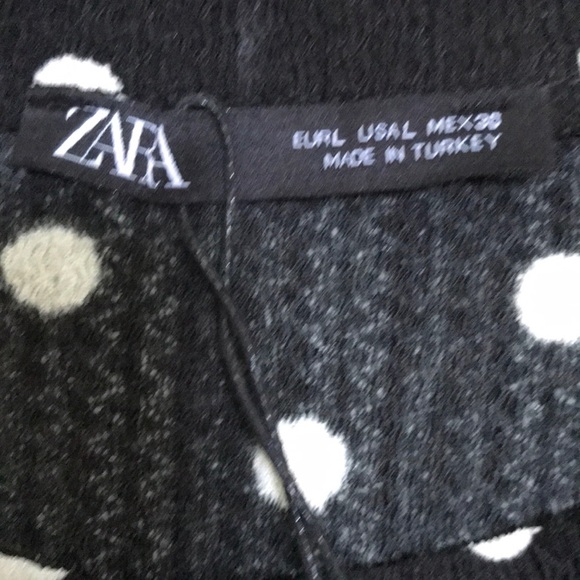 NWT! ZARA black Long Sleeve Polka dot dress - Picture 4 of 8